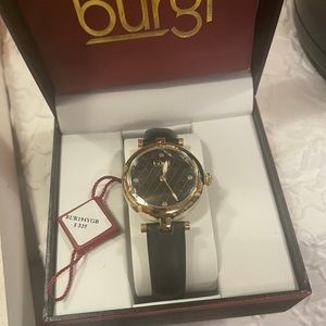 Burgi leather band watch - new with tags